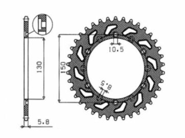 1-3612 REAR REPLACEMENT SPROCKET 47 TEETH 520 PITCH NATURAL STEEL