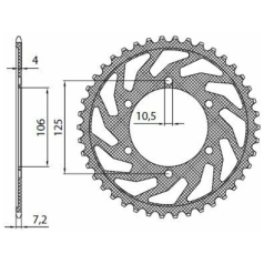 1-4448 REAR REPLACEMENT SPROCKET 49 TEETH 525 PITCH NATURAL STEEL