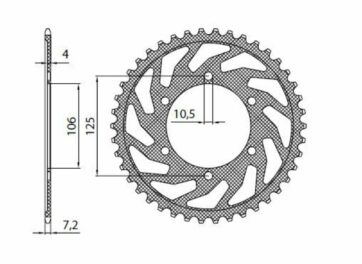 1-4448 REAR REPLACEMENT SPROCKET 49 TEETH 525 PITCH NATURAL STEEL