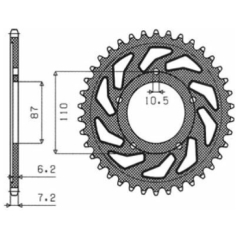 1-4386 REAR REPLACEMENT SPROCKET 49 TEETH 525 PITCH NATURAL STEEL