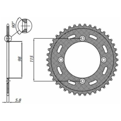 1-1390 REAR REPLACEMENT SPROCKET 53 TEETH 420 PITCH NATURAL STEEL