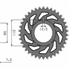 1-4335 REAR REPLACEMENT SPROCKET 42 TEETH 525 PITCH NATURAL STEEL
