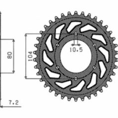 1-4347 REAR REPLACEMENT SPROCKET 43 TEETH 525 PITCH NATURAL STEEL