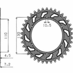 1-4474 REAR REPLACEMENT SPROCKET 48 TEETH 525 PITCH NATURAL STEEL