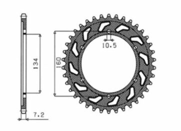 1-4633 REAR REPLACEMENT SPROCKET 45 TEETH 525 PITCH NATURAL STEEL