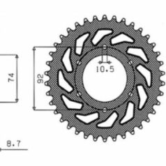 1-5202 REAR REPLACEMENT SPROCKET 45 TEETH 530 PITCH NATURAL STEEL