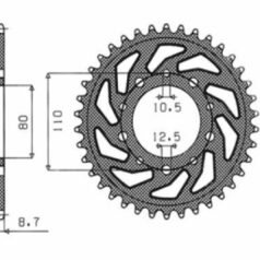 1-5363 REAR REPLACEMENT SPROCKET 44 TEETH 530 PITCH NATURAL STEEL