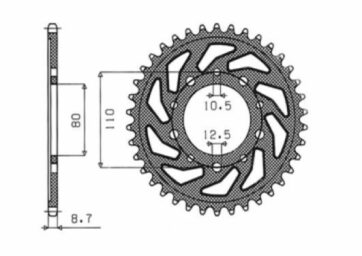 1-5363 REAR REPLACEMENT SPROCKET 46 TEETH 530 PITCH NATURAL STEEL