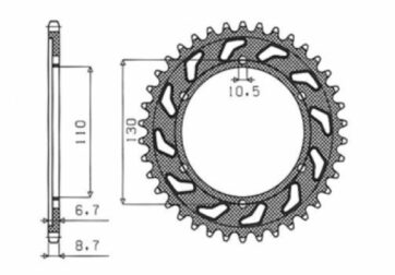 1-5480 REAR REPLACEMENT SPROCKET 39 TEETH 530 PITCH NATURAL STEEL