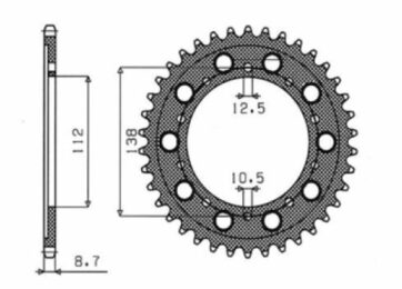 1-5485 REAR REPLACEMENT SPROCKET 48 TEETH 530 PITCH NATURAL STEEL