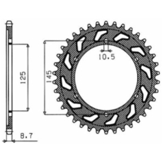 1-5544 REAR REPLACEMENT SPROCKET 39 TEETH 530 PITCH NATURAL STEEL
