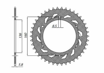 1-3637 REAR REPLACEMENT SPROCKET 47 TEETH 520 PITCH NATURAL STEEL