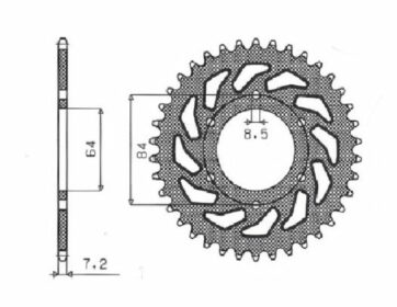 1-2132 REAR REPLACEMENT SPROCKET 53 TEETH 428 PITCH NATURAL STEEL