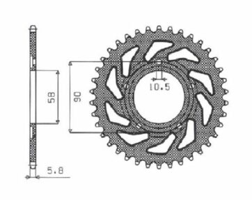 1-3085 REAR REPLACEMENT SPROCKET 38 TEETH 520 PITCH NATURAL STEEL