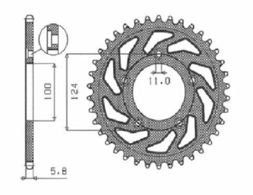 1-3437 REAR REPLACEMENT SPROCKET 38 TEETH 520 PITCH NATURAL STEEL