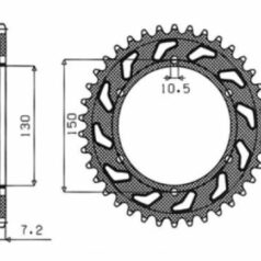 1-4598 REAR REPLACEMENT SPROCKET 48 TEETH 525 PITCH NATURAL STEEL