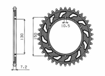 1-4598 REAR REPLACEMENT SPROCKET 48 TEETH 525 PITCH NATURAL STEEL