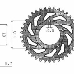 1-5383 REAR REPLACEMENT SPROCKET 45 TEETH 530 PITCH NATURAL STEEL