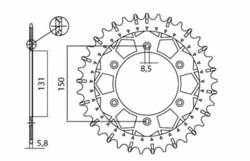 8-3619 REAR REPLACEMENT SPROCKET 49 TEETH 520 PITCH NATURAL STEEL