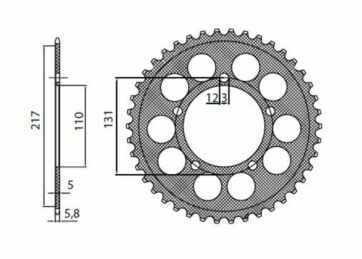 5-3467 REAR LIGHTWEIGHT SPROCKET 45 TEETH 520 PITCH NATURAL ALUMINIUM