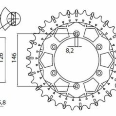 8-3577 REAR REPLACEMENT SPROCKET 50 TEETH 520 PITCH NATURAL STEEL