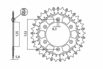 8-3559 REAR REPLACEMENT SPROCKET 46 TEETH 520 PITCH NATURAL STEEL