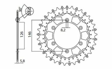 8-3577 REAR REPLACEMENT SPROCKET 51 TEETH 520 PITCH NATURAL STEEL