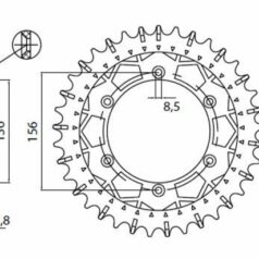 8-3631 REAR REPLACEMENT SPROCKET 51 TEETH 520 PITCH NATURAL STEEL
