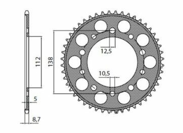 5-5485 REAR LIGHTWEIGHT SPROCKET 48 TEETH 530 PITCH NATURAL ALUMINIUM