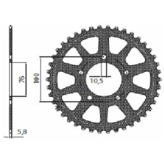 5-3216 REAR LIGHTWEIGHT SPROCKET 36 TEETH 520 PITCH NATURAL ALUMINIUM