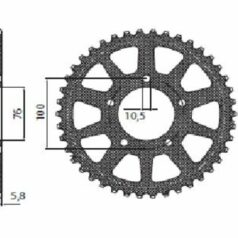 5-3216 REAR LIGHTWEIGHT SPROCKET 50 TEETH 520 PITCH NATURAL ALUMINIUM