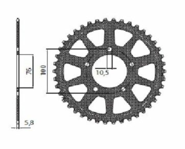 5-3216 REAR LIGHTWEIGHT SPROCKET 50 TEETH 520 PITCH NATURAL ALUMINIUM