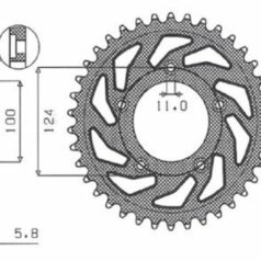 5-3437 REAR LIGHTWEIGHT SPROCKET 36 TEETH 520 PITCH NATURAL ALUMINIUM