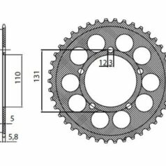 5-3467 REAR LIGHTWEIGHT SPROCKET 47 TEETH 520 PITCH NATURAL ALUMINIUM
