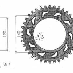 5-5499 REAR LIGHTWEIGHT SPROCKET 42 TEETH 530 PITCH NATURAL ALUMINIUM