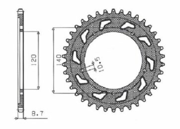 5-5499 REAR LIGHTWEIGHT SPROCKET 42 TEETH 530 PITCH NATURAL ALUMINIUM