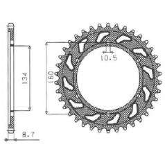 5-5635 REAR LIGHTWEIGHT SPROCKET 42 TEETH 530 PITCH NATURAL ALUMINIUM