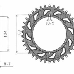 5-5635 REAR LIGHTWEIGHT SPROCKET 43 TEETH 530 PITCH NATURAL ALUMINIUM