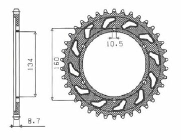 5-5635 REAR LIGHTWEIGHT SPROCKET 43 TEETH 530 PITCH NATURAL ALUMINIUM