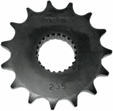 235 FRONT REPLACEMENT SPROCKET 15 TEETH 428 PITCH BLACK STEEL