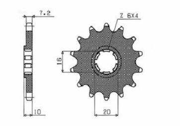 227 FRONT REPLACEMENT SPROCKET 14 TEETH 428 PITCH BLACK STEEL