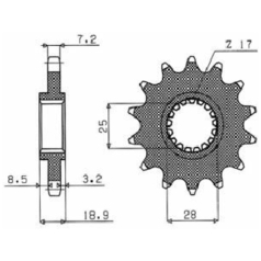 422 FRONT REPLACEMENT SPROCKET 15 TEETH 525 PITCH BLACK STEEL