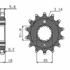 380 FRONT REPLACEMENT SPROCKET 14 TEETH 520 PITCH BLACK STEEL