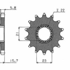 372 FRONT REPLACEMENT SPROCKET 14 TEETH 520 PITCH BLACK STEEL