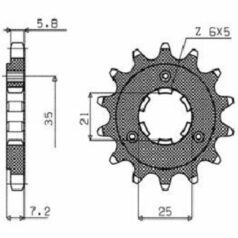 335 FRONT REPLACEMENT SPROCKET 16 TEETH 520 PITCH BLACK STEEL