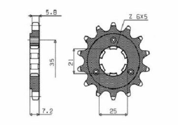 335 FRONT REPLACEMENT SPROCKET 16 TEETH 520 PITCH BLACK STEEL
