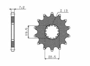 403 FRONT REPLACEMENT SPROCKET 14 TEETH 525 PITCH BLACK STEEL
