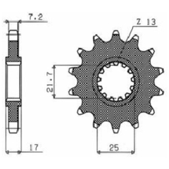 408 FRONT REPLACEMENT SPROCKET 15 TEETH 525 PITCH BLACK STEEL