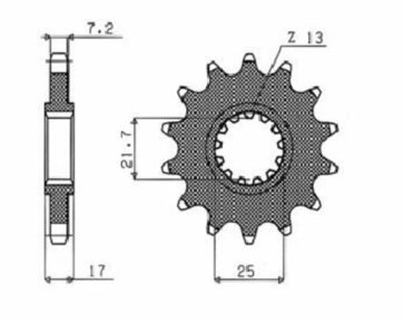408 FRONT REPLACEMENT SPROCKET 15 TEETH 525 PITCH BLACK STEEL