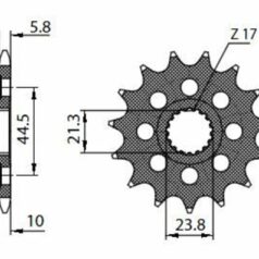 3A3 FRONT REPLACEMENT SPROCKET 14 TEETH 520 PITCH BLACK STEEL